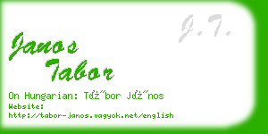 janos tabor business card